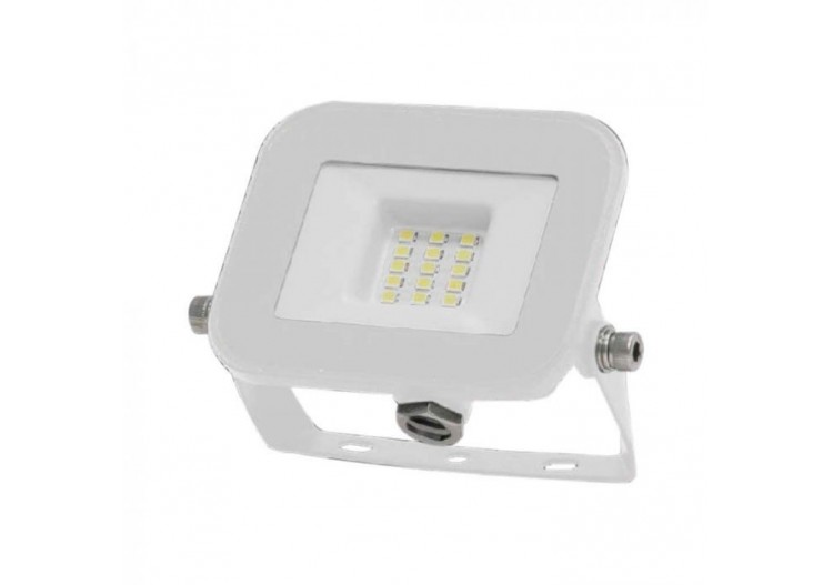 Vt-44010 Projecteur 10w puce samsung 3000k corps blanc verre blanc- 10011 - V-tac