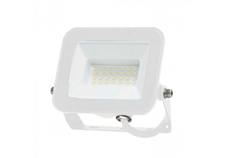 Vt-44020 20w projecteur puce samsung 4000k corps blanc verre blanc- 10018 - V-tac