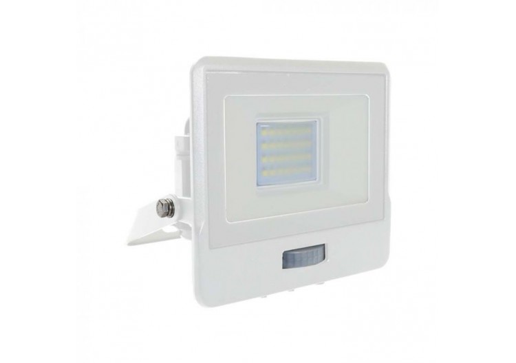 Projecteur à capteur pir Vt-128s 20w, puce Samsung, corps blanc 3000k- 20271 - V-tac