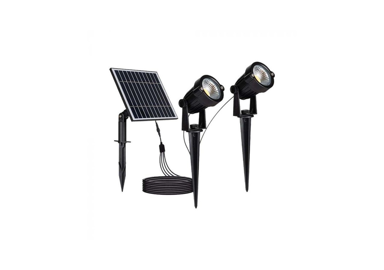 Vt-11031 2x1,2w piquet solaire lumière LED 3000k corps noir ip65- 20488 - V-tac