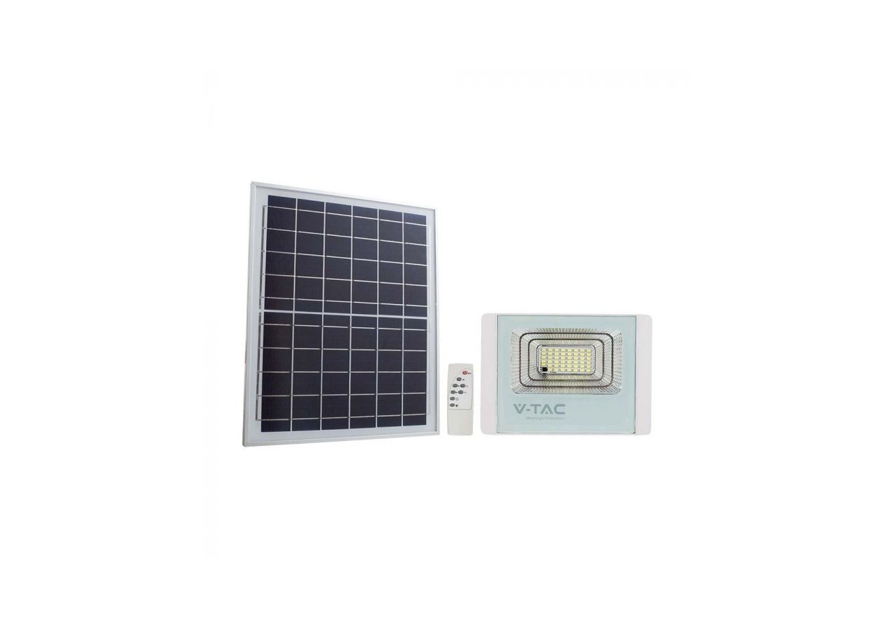 Vt-40w 16w panneau solaire avec projecteur led 4000k corps blanc- 10406 - V-tac