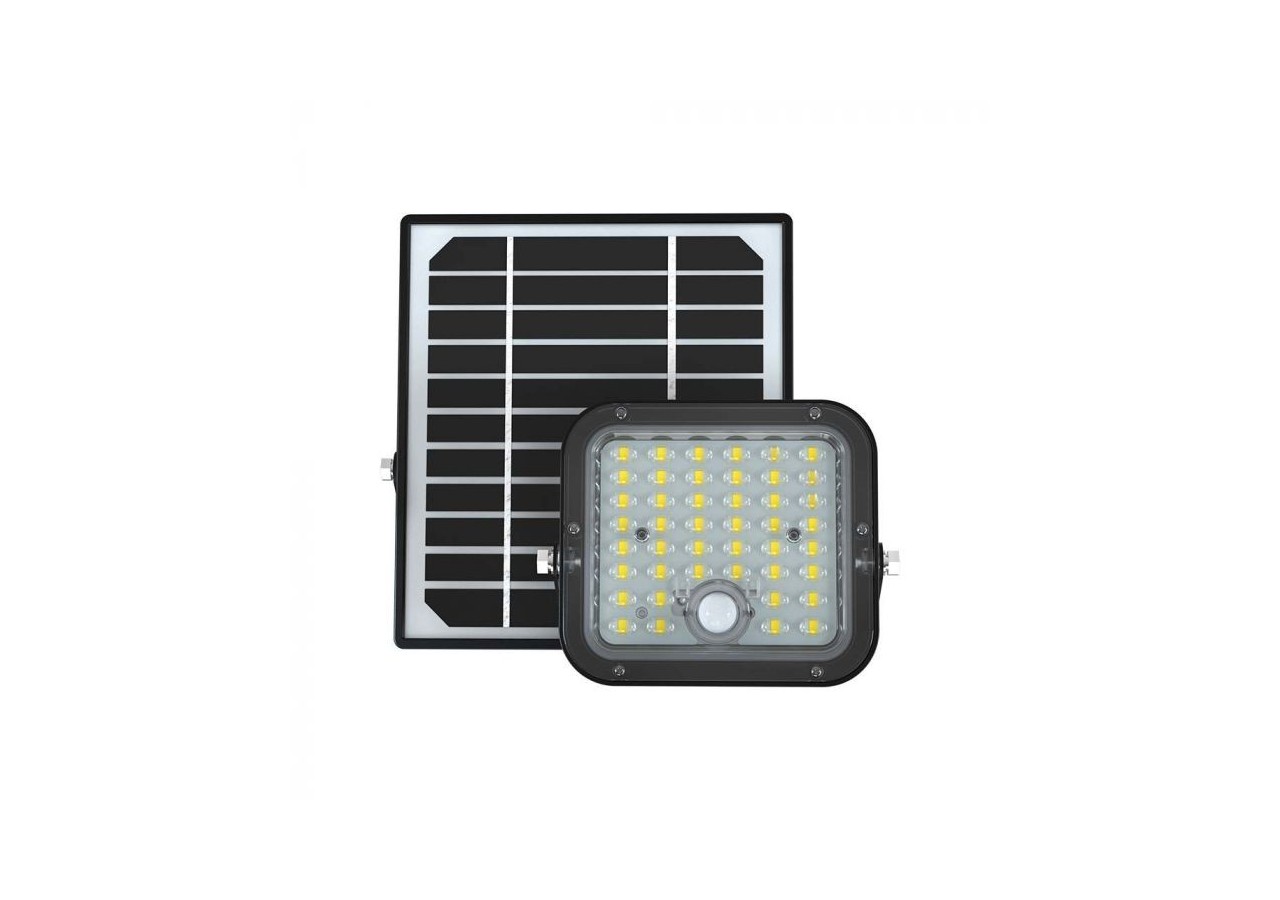Vt-411 10w projecteur solaire led cube vie batterie po4 3.7v 3600ma 6400k noir- 10313 - V-tac