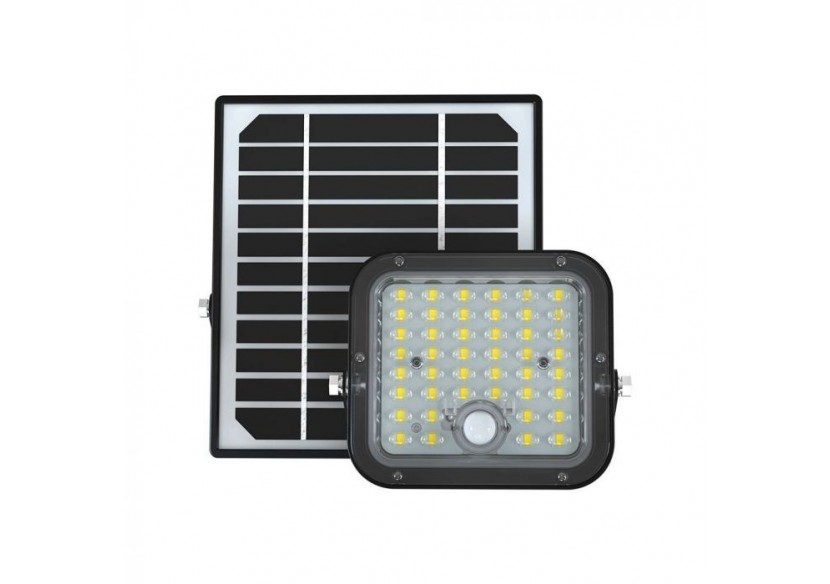 Vt-411 10w projecteur solaire led cube vie batterie po4 3.7v 3600ma 6400k noir- 10313 - V-tac