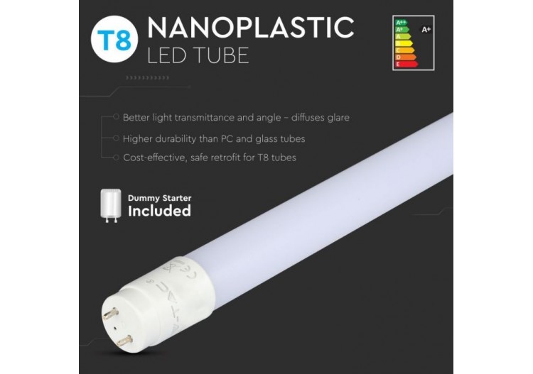 Vt-1577 22w t8 led tube plastique non rotatif-150cm 6400k g13- 6310 - V-tac