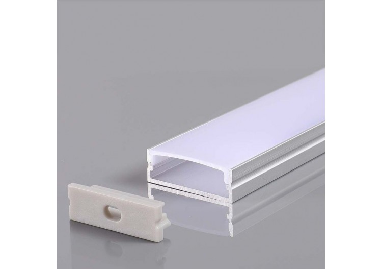 Vt-8204s kit de montage avec diffuseur pour bande led 2000x30x10mm corps argent- 23176 - V-tac