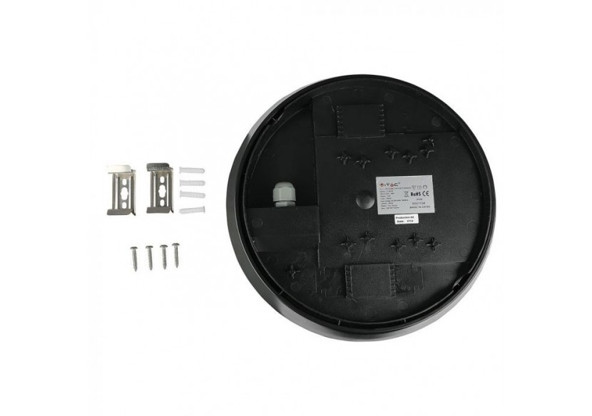 Vt-8008 12w capteur micro-ondes rond complet lumières 3000k ip54 corps noir- 4981 - V-tac