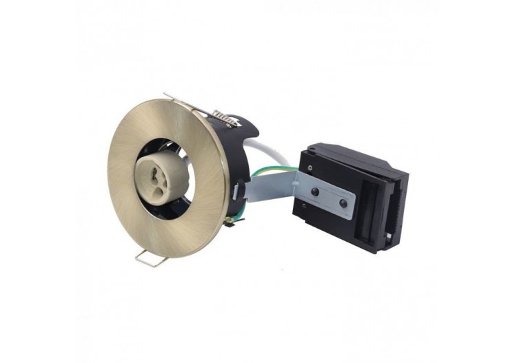 Vt-701cl raccord coupe-feu gu10 sans canette ip20 en laiton brossé- 7023 - V-tac