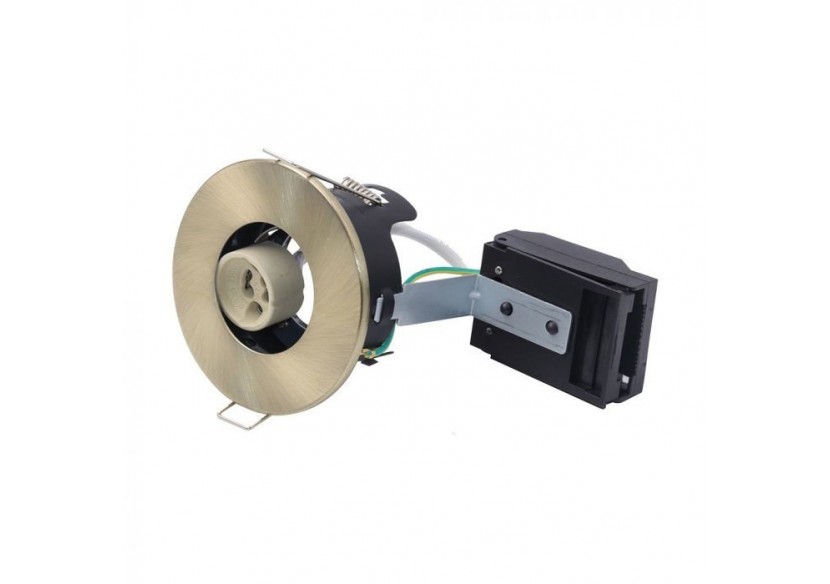 Vt-701cl raccord coupe-feu gu10 sans canette ip20 en laiton brossé- 7023 - V-tac