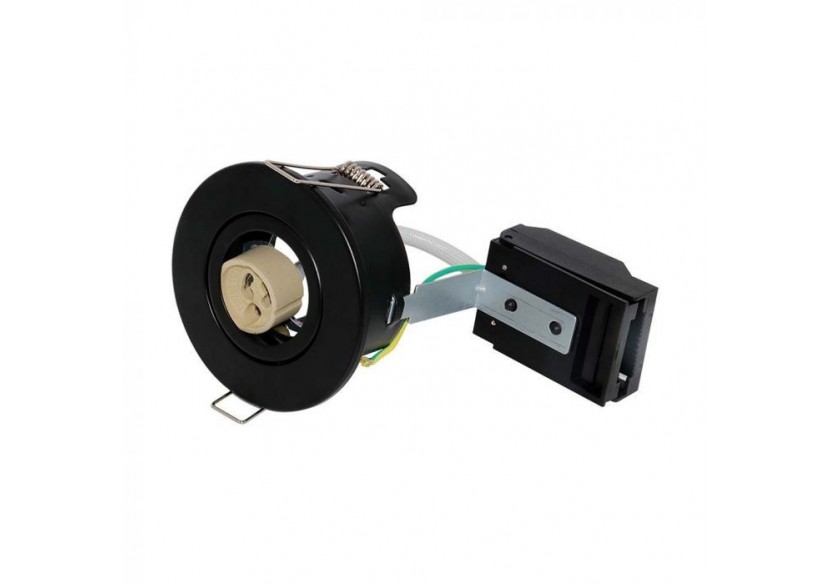 Vt-703cl raccord inclinable sans canon résistant au feu gu10 ip20 noir- 7791 - V-tac