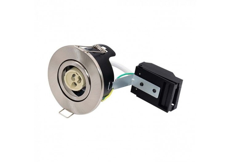 Vt-703cl raccord inclinable sans canette coupe-feu gu10 ip20 nickel satiné- 7793 - V-tac