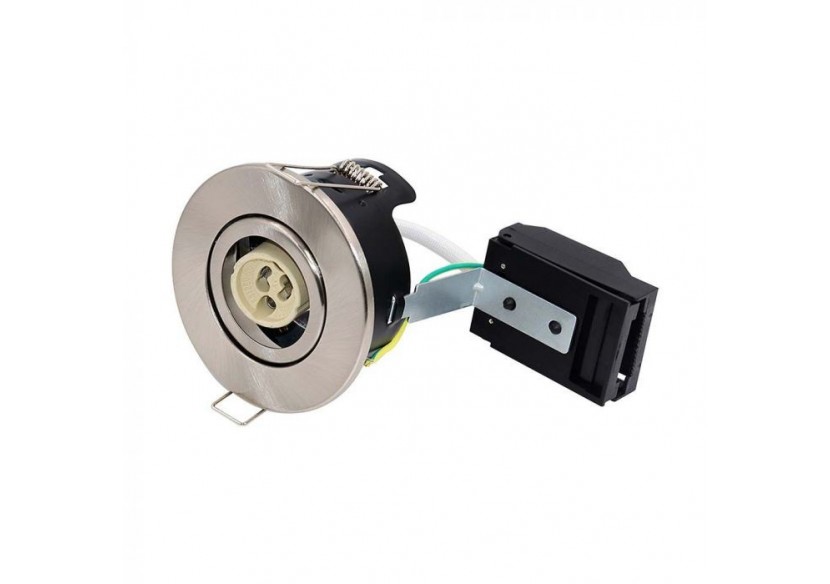 Vt-703cl raccord inclinable sans canette coupe-feu gu10 ip20 nickel satiné- 7793 - V-tac