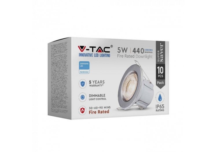 Vt-885 5w spot lumineux pour luminaire lumineux puce samsung 4000k chrome 10pcs/pack- 218914 - V-tac