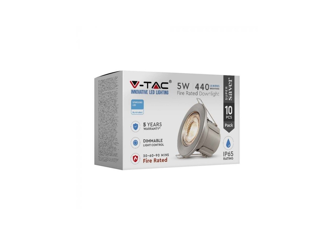 Vt-885 5w spot lumineux pour luminaires à incandescence puce samsung 3000k nickel 10 pièces/paquet- 218890 - V-tac