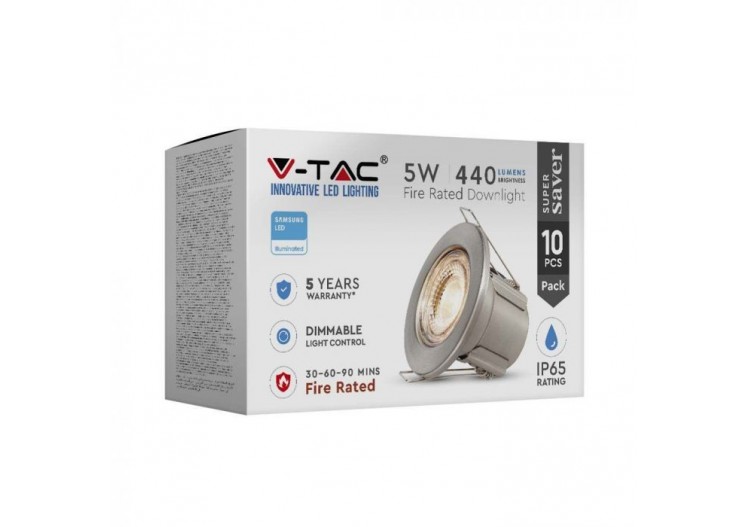 Vt-885 5w spot lumineux pour luminaire lumineux puce samsung 4000k nickel 10 pièces/paquet- 218891 - V-tac