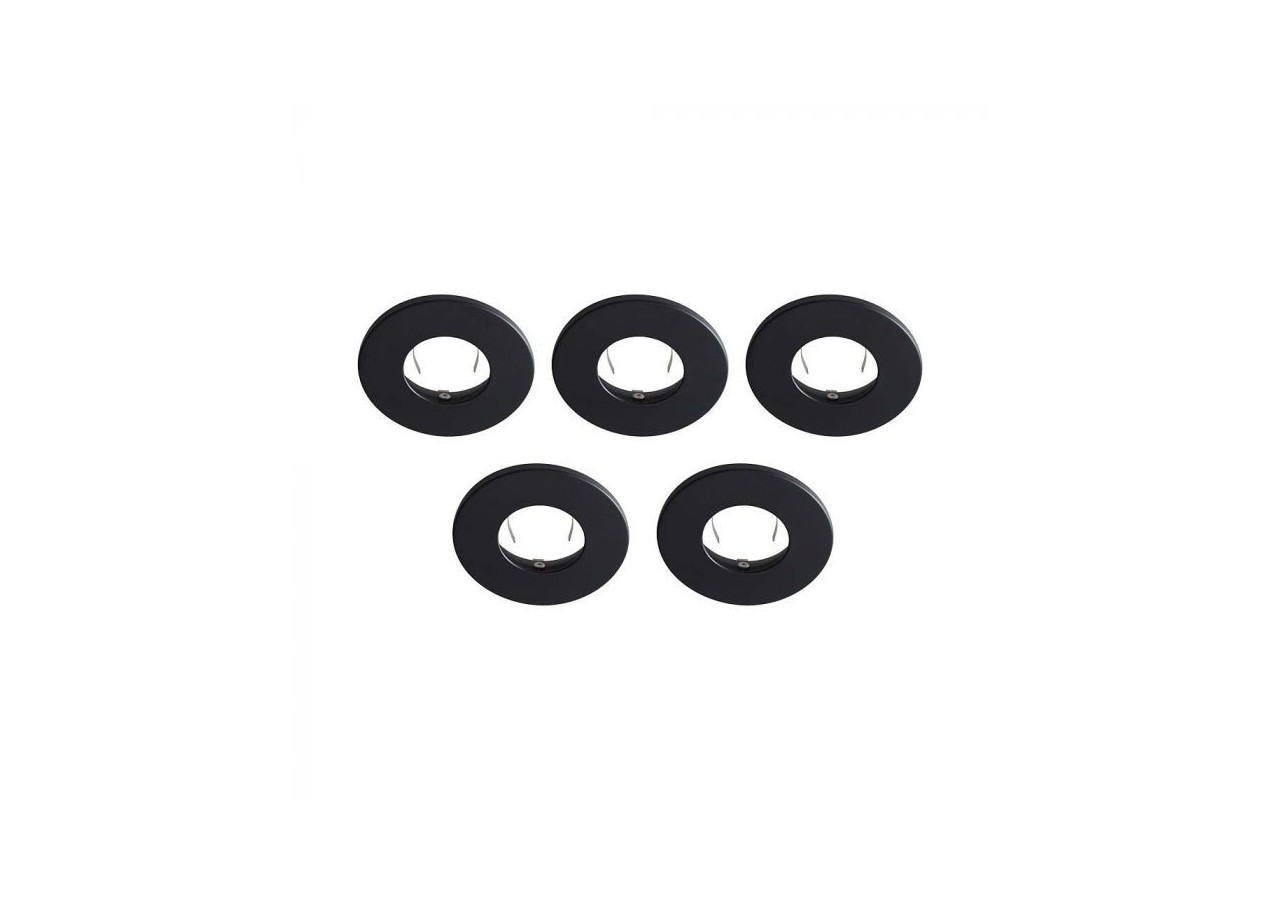 Lunette Vt-703 pour downlight coupe-feu push et lock noir ip20 5 pièces/paquet- 11278 - V-tac