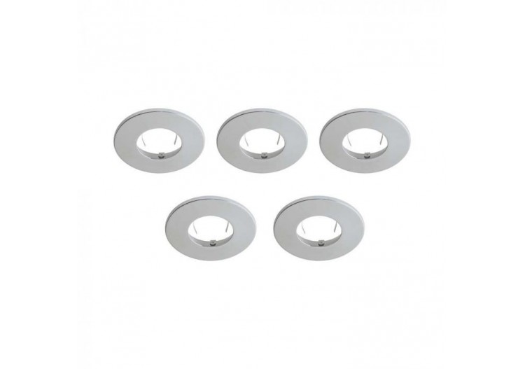 Lunette Vt-703 pour downlight coupe-feu push et lock chrome ip20 5 pièces/paquet- 11280 - V-tac