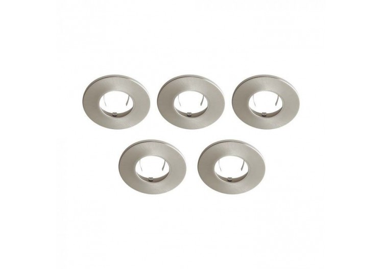 Lunette Vt-703 pour downlight coupe-feu, push et lock, nickel satiné ip20, 5 pièces/paquet- 11279 - V-tac