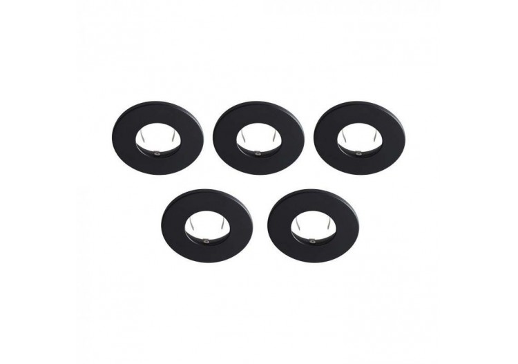 Lunette Vt-703 pour downlight coupe-feu push et lock noir ip65 5 pièces/paquet- 11283 - V-tac