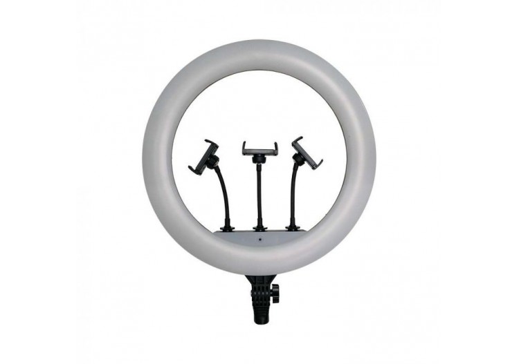 Vt-45055 55w led ring light 18 pouces avec 3 supports de téléphone et télécommande 3200k-5800k- 23047 - V-tac