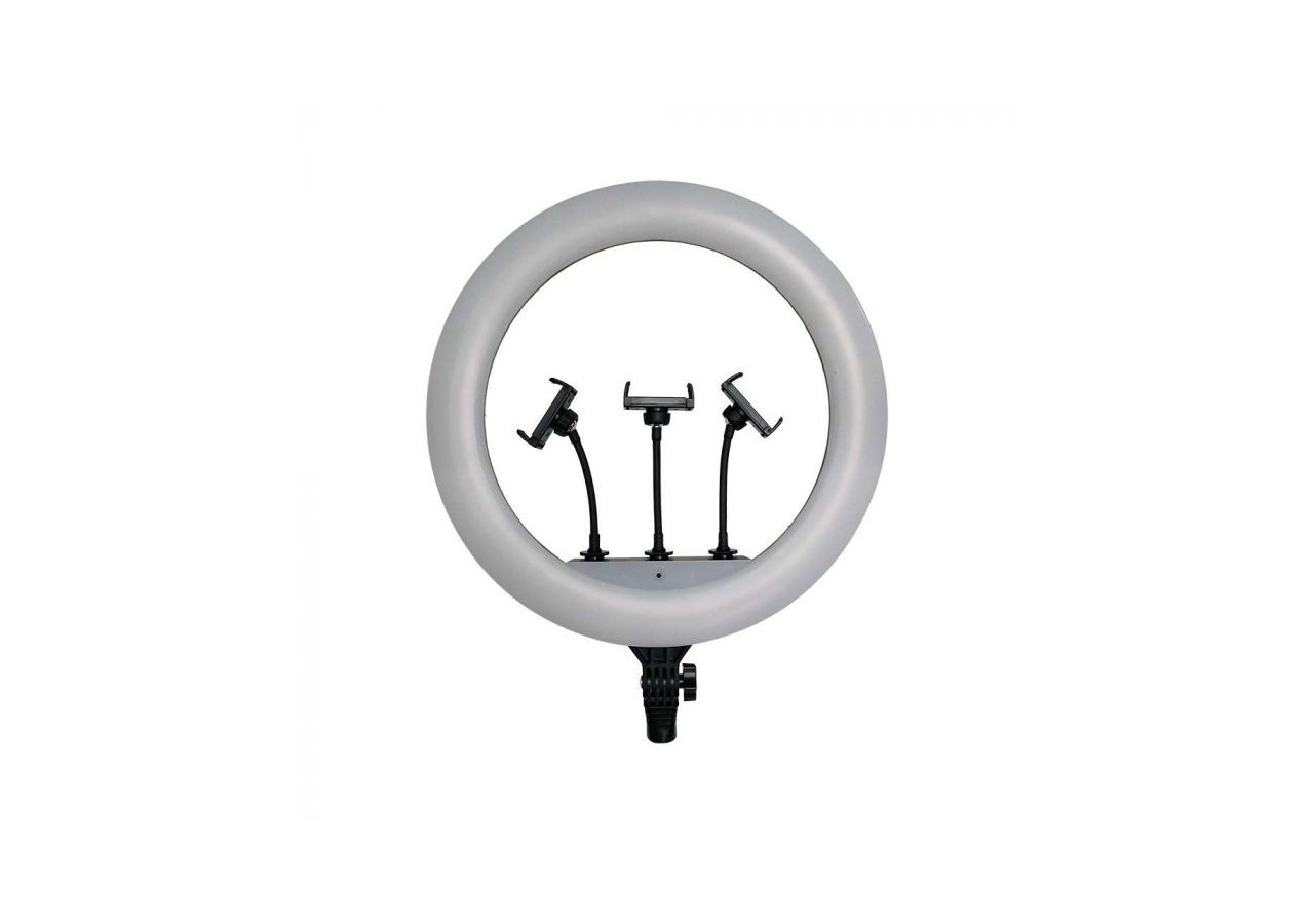 Vt-45055 55w led ring light 18 pouces avec 3 supports de téléphone et télécommande 3200k-5800k- 23047 - V-tac