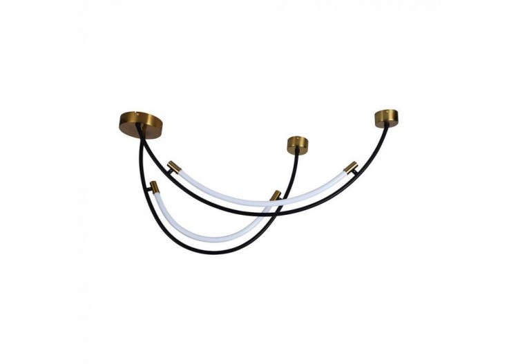 Vt-7826 suspension led 20w (l100x60cm) 4000k noir+corps en laiton- 10057 - V-tac