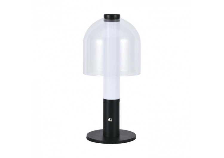 Vt-1056 lampe de table led 1800mah batterie d:140x300 3in1 noir + corps en verre transparent- 7988 - V-tac