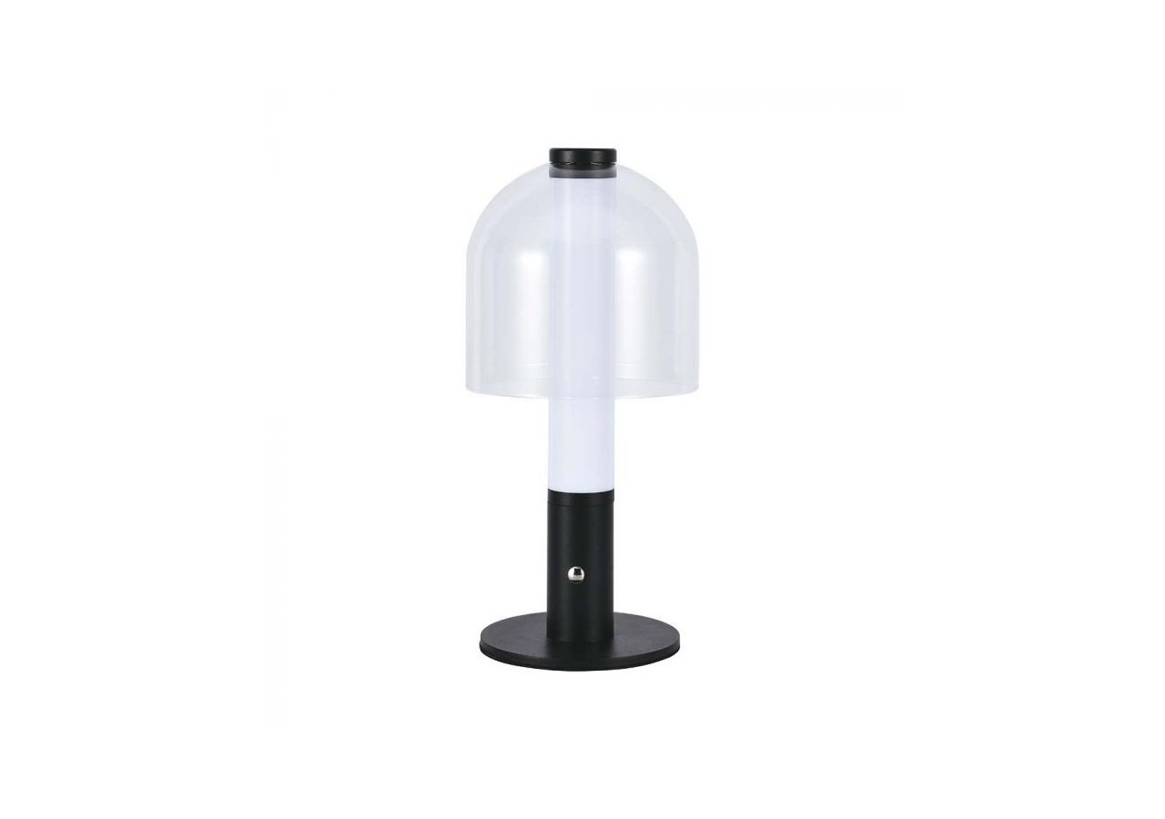 Vt-1056 lampe de table led 1800mah batterie d:140x300 3in1 noir + corps en verre transparent- 7988 - V-tac