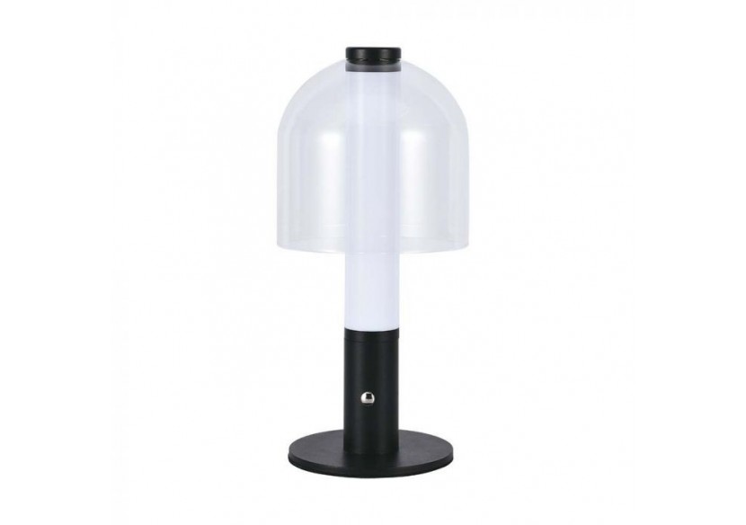 Vt-1056 lampe de table led 1800mah batterie d:140x300 3in1 noir + corps en verre transparent- 7988 - V-tac
