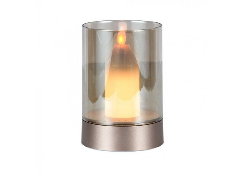 Vt-7564 2w lampe de table bougie led 3000k champagne or + verre ambre- 10566 - V-tac
