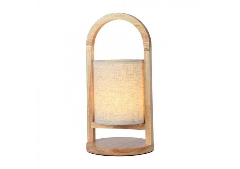 Vt-7570 1,5w lampe de table rechargeable led tactile dimmable 3000k beige avec manche en bois- 23091 - V-tac