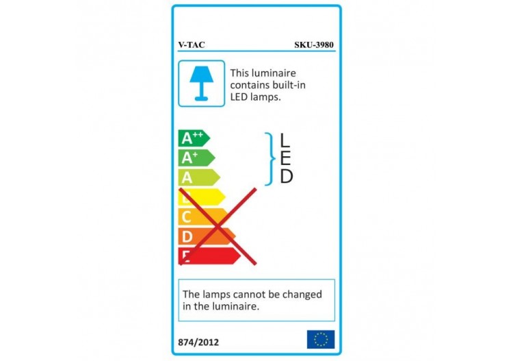 Vt-7027 18w led design simple long pendentif (triac dimmable) 3000k-blanc- 3980 - V-tac 2