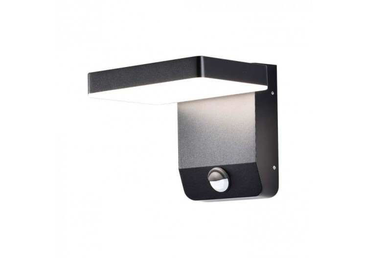 Applique murale LED Vt-11020s 17w avec capteur 3000k corps noir carré ip65- 2948 - V-tac