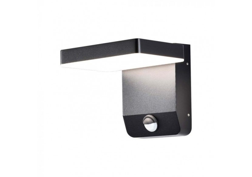 Applique murale LED Vt-11020s 17w avec capteur 3000k corps noir carré ip65- 2948 - V-tac