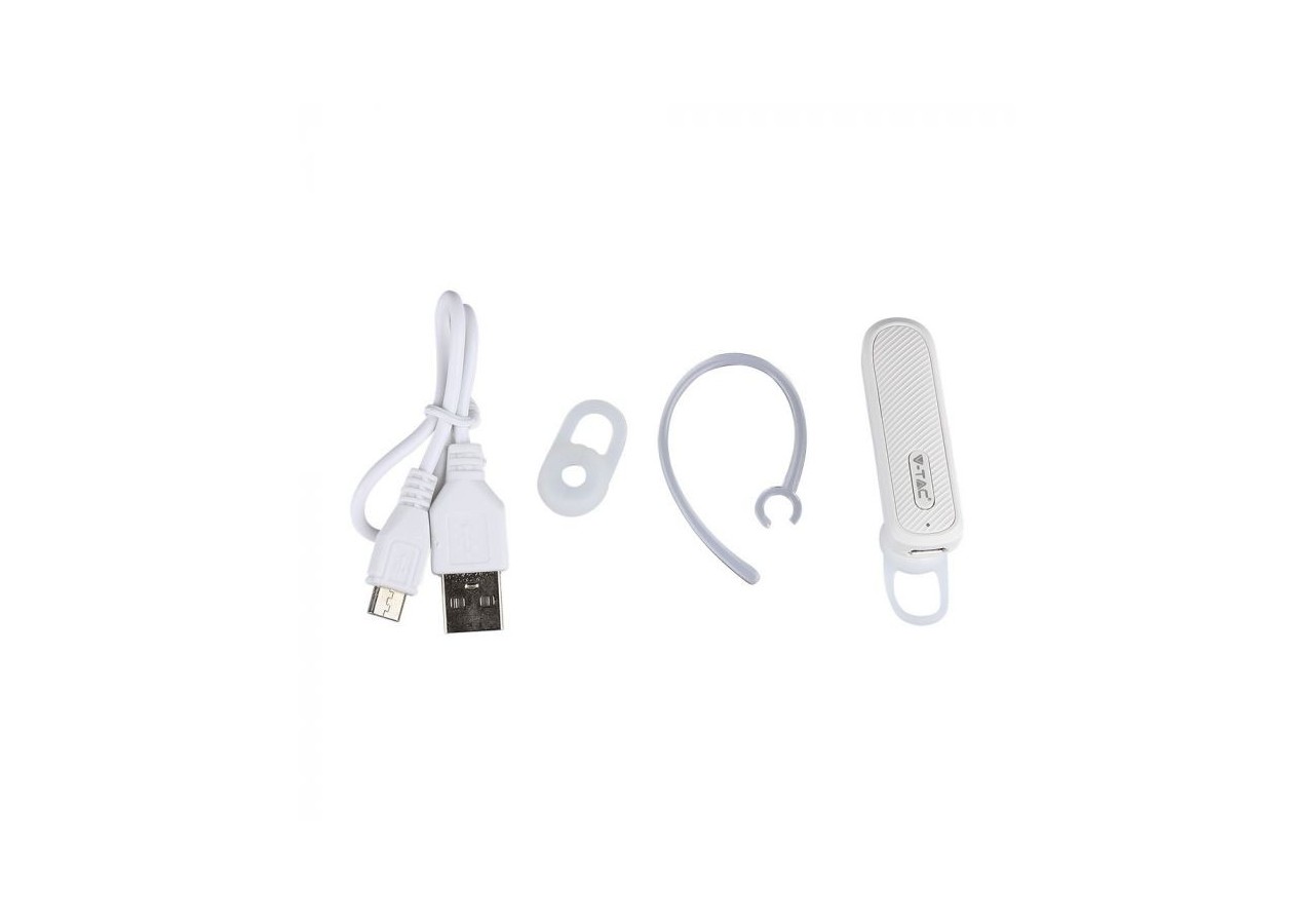 Casque Bluetooth Vt-6700-batterie 70mah-blanc- 7701 - V-tac