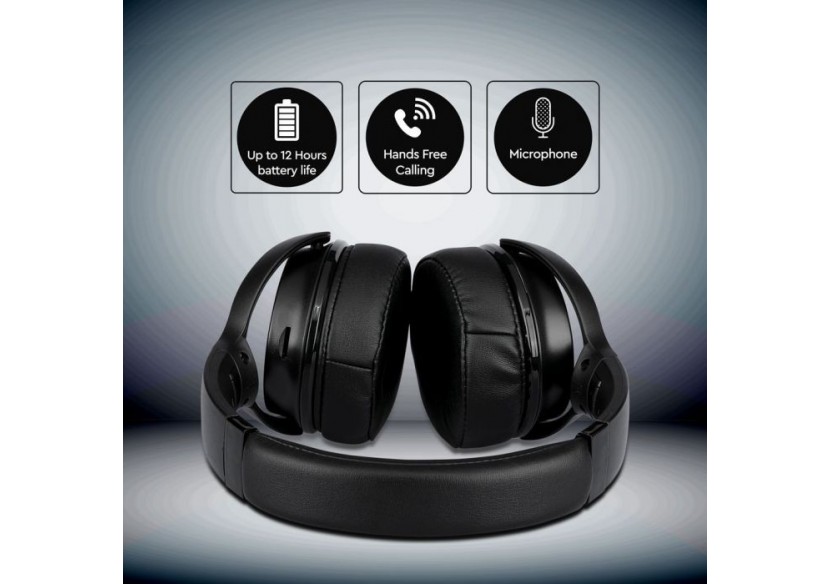 Vt-6322 casque sans fil bluetooth avec tête rotative-500mah-noir- 7727 - V-tac