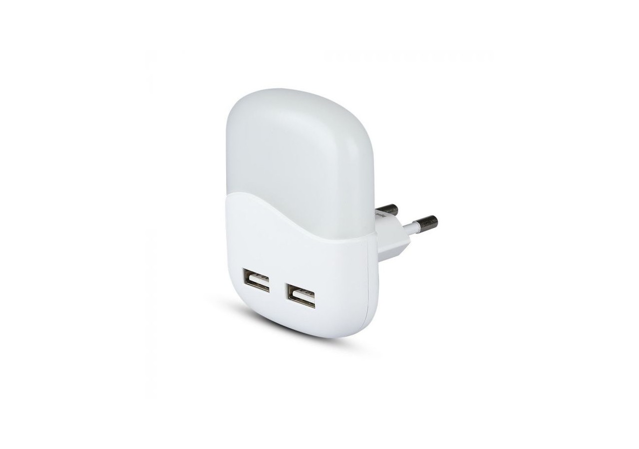 Vt-84 0.45wled veilleuse (prise ue) avec puce USB et Samsung 4000k carré- 508 - V-tac