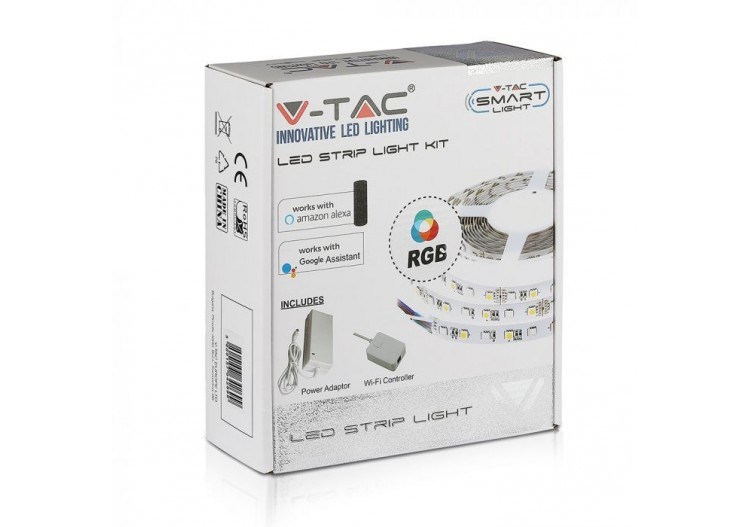 Kit bande led Vt-5050 60 10w/m(prise bs)compatible avec alexa et google home rgb ip20- (5m/rouleau)(prix par m)- 2585 - V-tac