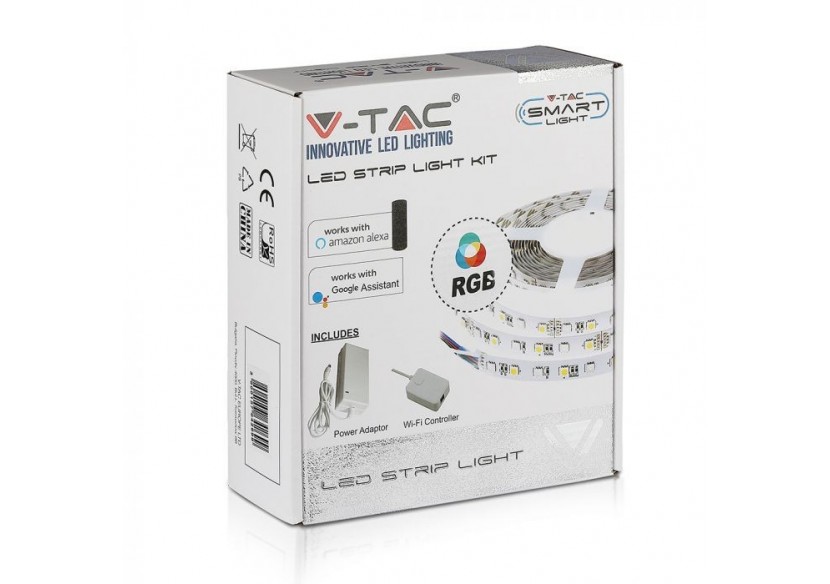 Kit bande led Vt-5050 60 10w/m(prise bs)compatible avec alexa et google home rgb ip20- (5m/rouleau)(prix par m)- 2585 - V-tac