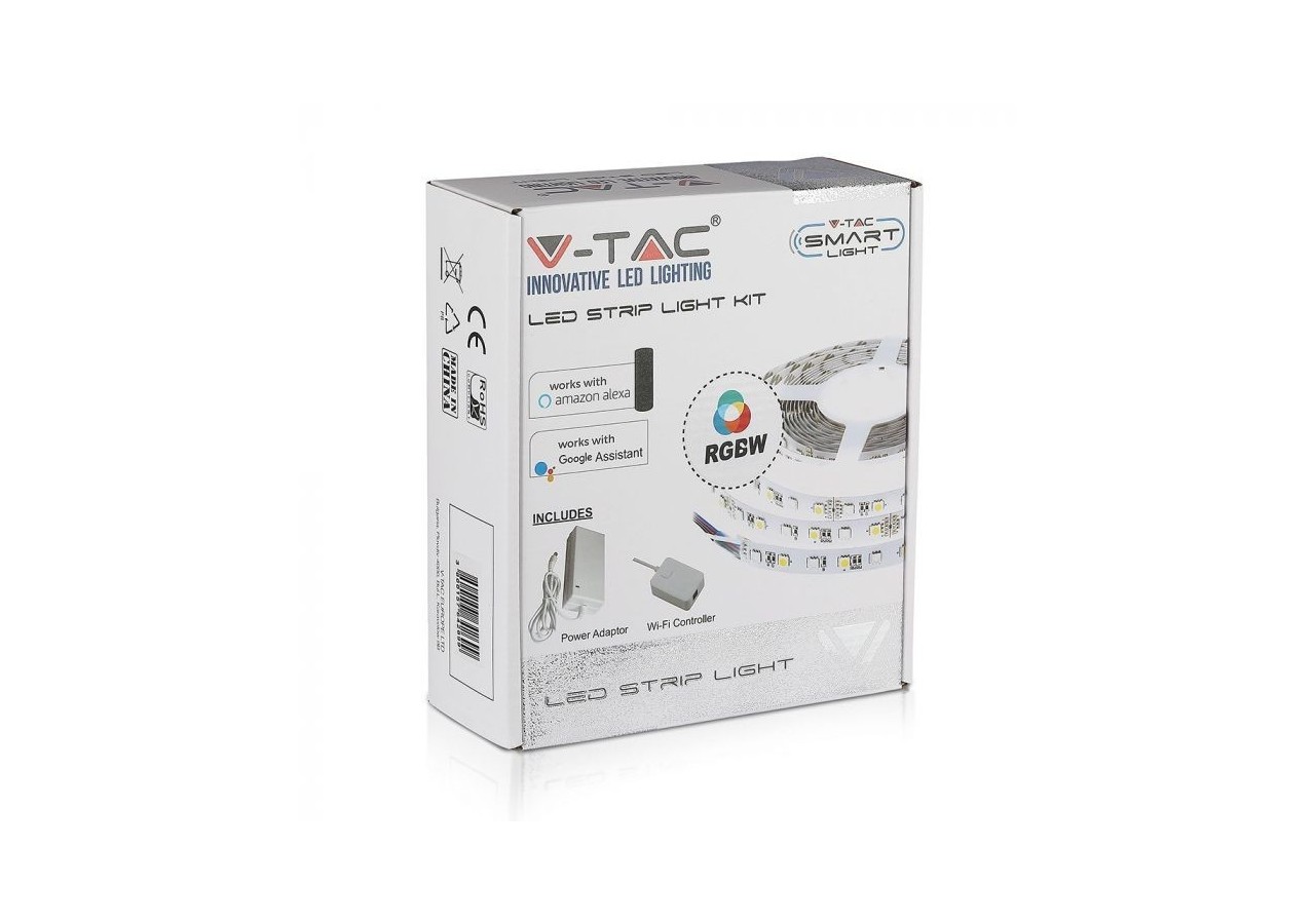 Kit bande led Vt-5050 60 10w/m(prise bs)compatible avec alexa et google home rgb+w ip20- (5m/rouleau)(prix par m)- 2586 - V-tac