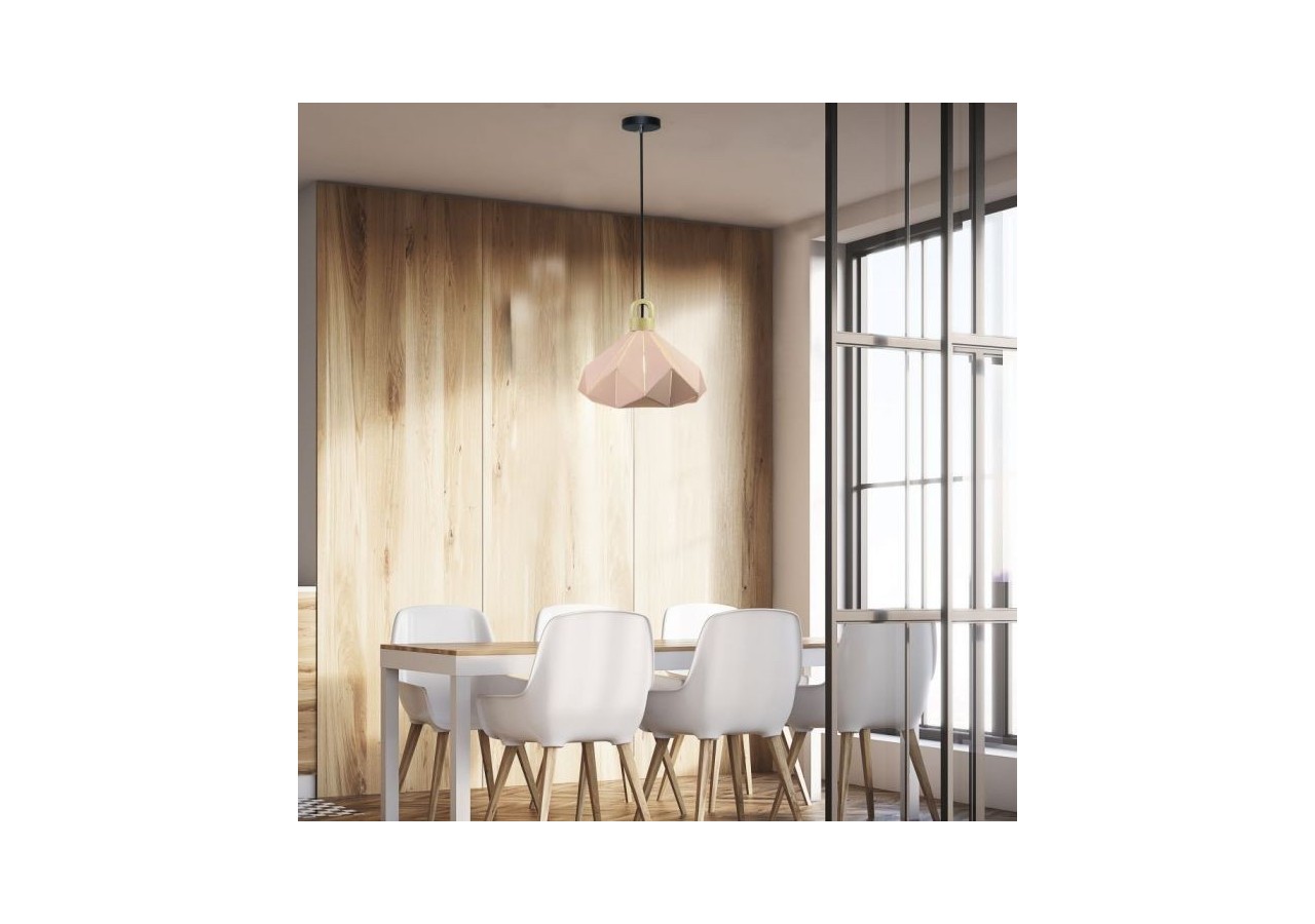 Vt-7323 suspension rose prisme en bois pastel(e27) d:320*270mm- 3951 - V-tac