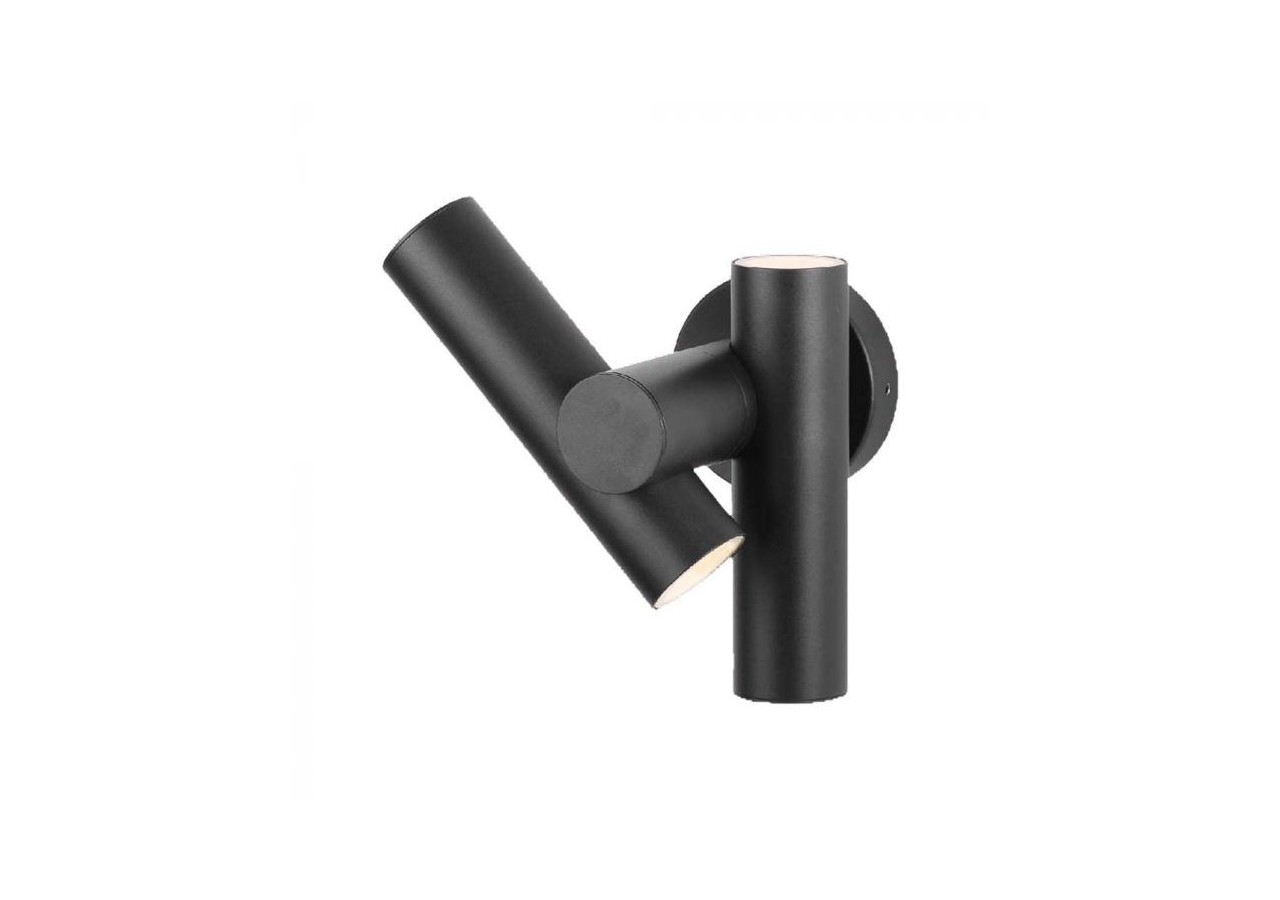 Vt-1186 module d'applique murale spot 2 voies led 600lm 3000k corps noir ip44- 10473 - V-tac
