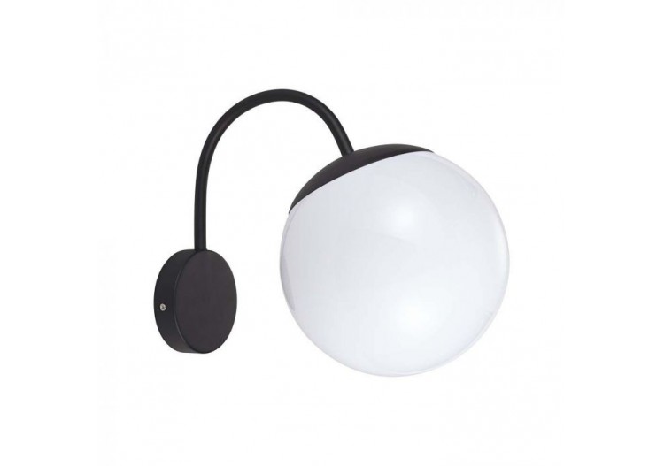 Vt-1223 lampe murale(1*e27)-noir mat-boule plastique opale- 11823 - V-tac
