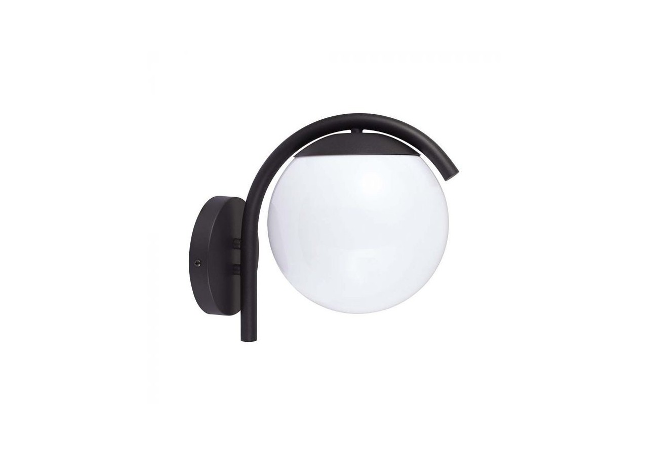 Vt-1150 e27 support d'applique opale pc noir mat corps- 10420 - V-tac