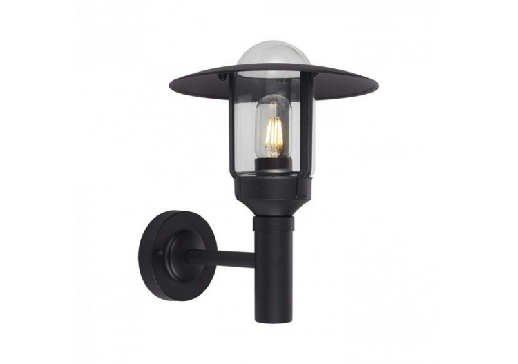 Vt-1158 e27 applique murale verre clair corps noir mat- 10422 - V-tac