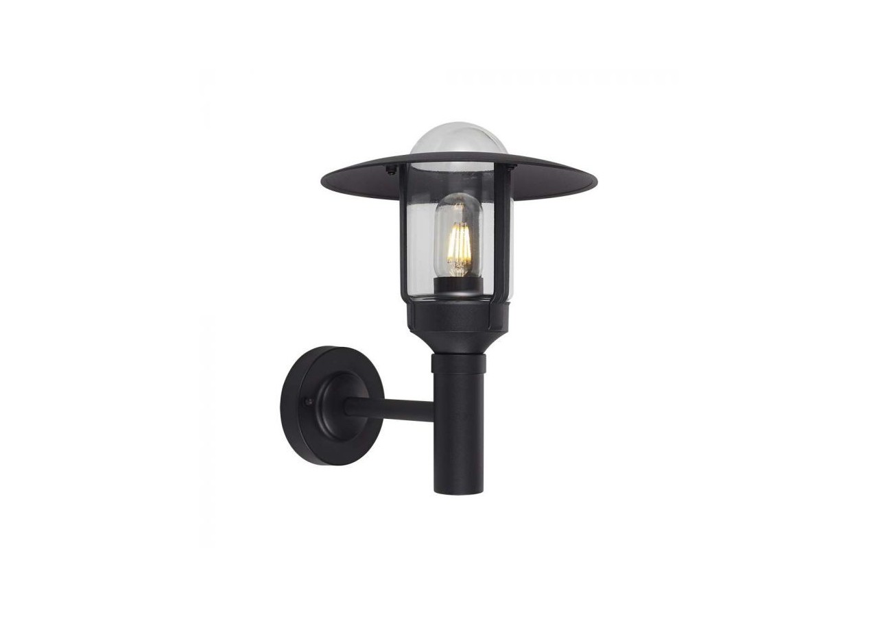 Vt-1158 e27 applique murale verre clair corps noir mat- 10422 - V-tac