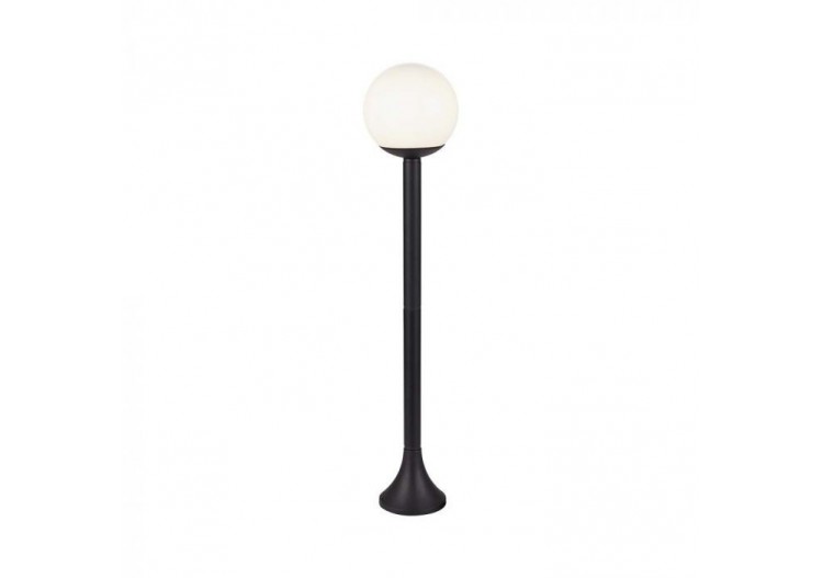 Vt-1231 lampe sur pied(1*e27)-noir mat-boule plastique opale- 11827 - V-tac