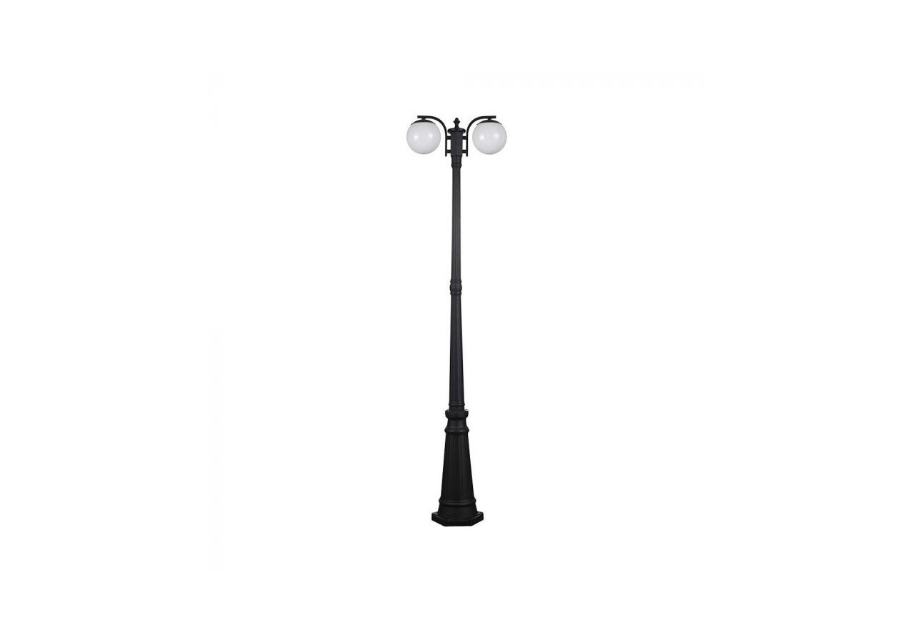 Vt-1232 lampe sur pied(2*e27)-noir mat-boule plastique opale- 11828 - V-tac