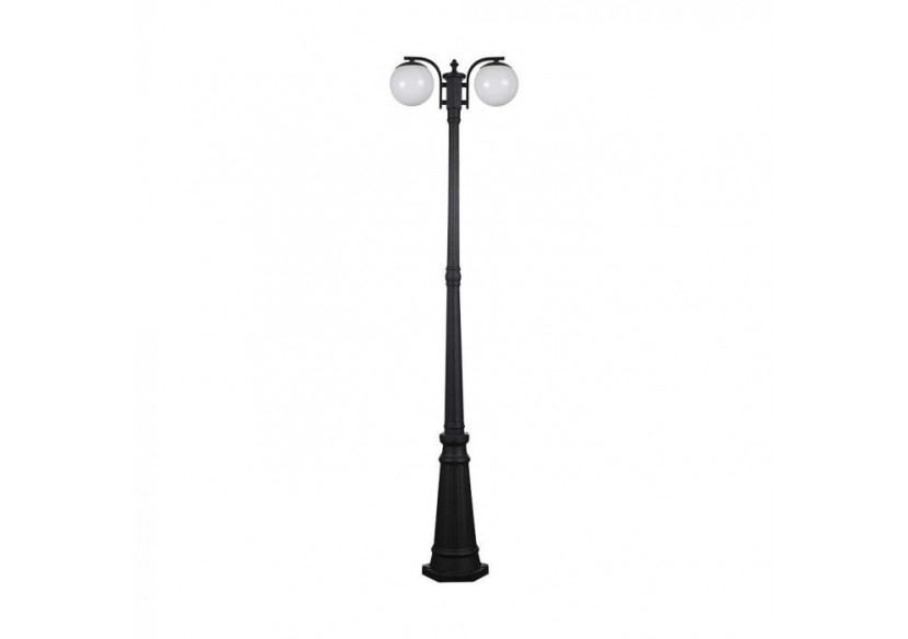 Vt-1232 lampe sur pied(2*e27)-noir mat-boule plastique opale- 11828 - V-tac