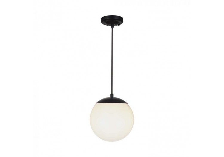 Vt-1226 suspension plafond(1*e27)-noir mat-boule plastique opale- 11825 - V-tac