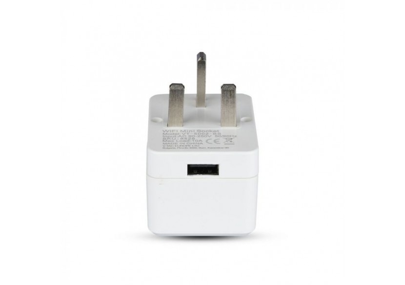 Prise wifi mini bs Vt-5002-bs avec usb, compatible avec alexa et google home- 8428 - V-tac